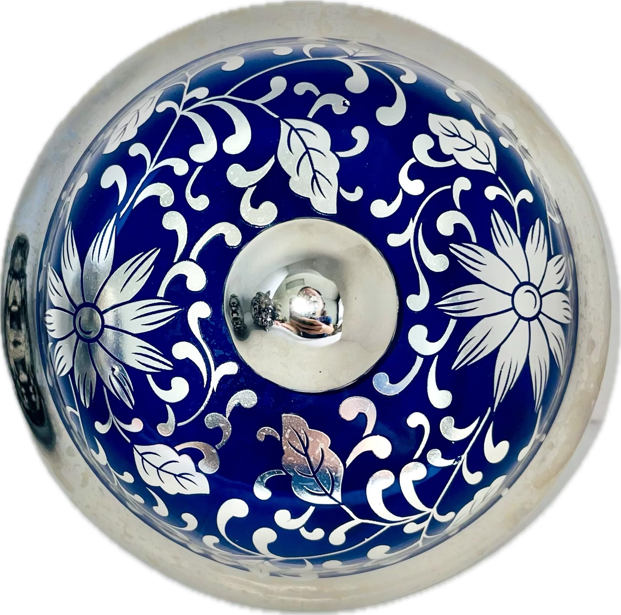 Sopera estampada con flores doradas para Yemaya.