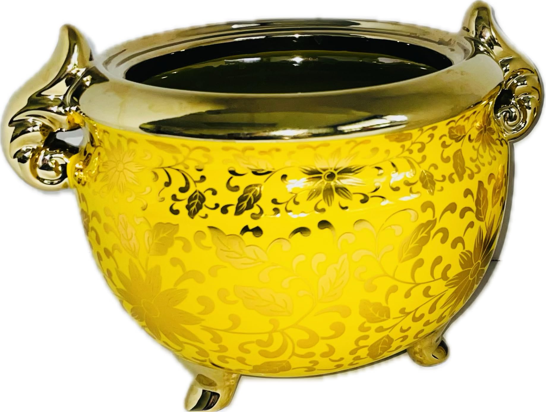 Sopera estampada de flores doradas para Ochun.